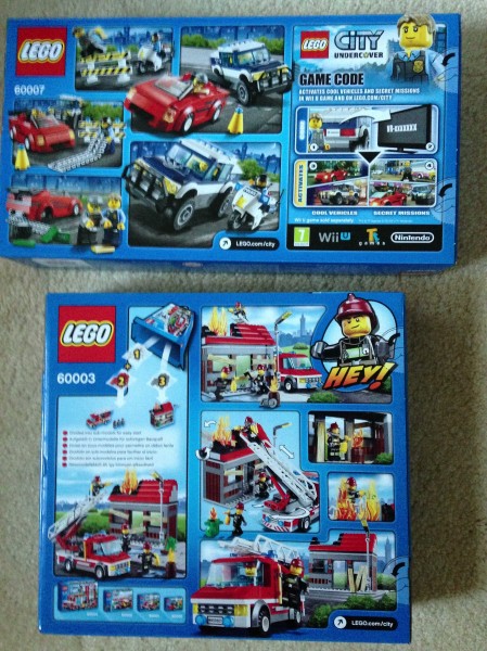 Lego City 60007 High Speed Chase + 60003 Fire Emergency - back